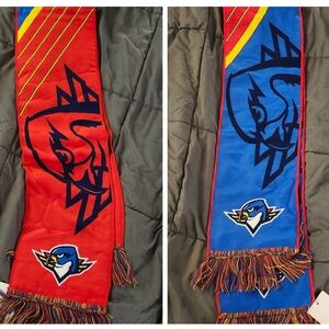 Reversible Red and Blue Team Scarf with Mascot Logo